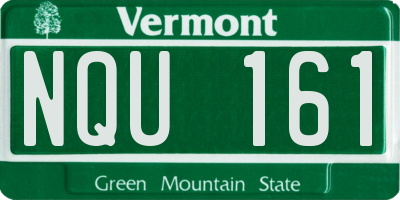 VT license plate NQU161