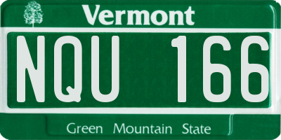 VT license plate NQU166