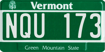 VT license plate NQU173