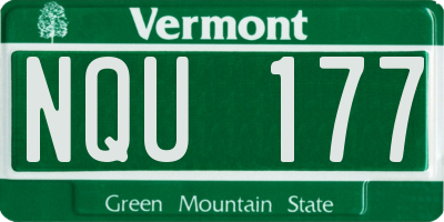 VT license plate NQU177