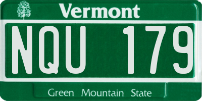 VT license plate NQU179