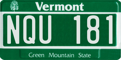 VT license plate NQU181