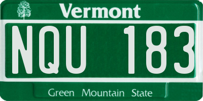 VT license plate NQU183