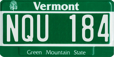 VT license plate NQU184
