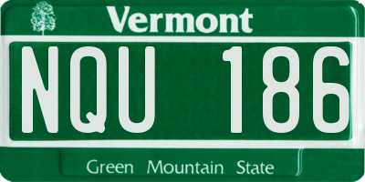 VT license plate NQU186