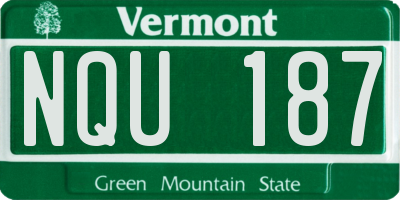 VT license plate NQU187