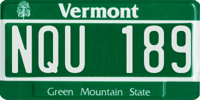 VT license plate NQU189