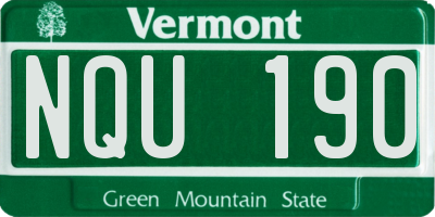 VT license plate NQU190