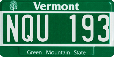VT license plate NQU193