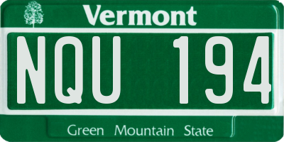 VT license plate NQU194