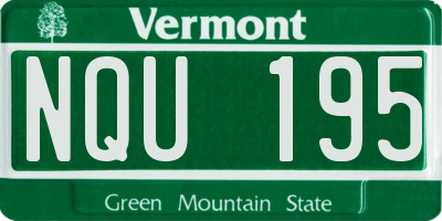 VT license plate NQU195