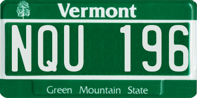 VT license plate NQU196