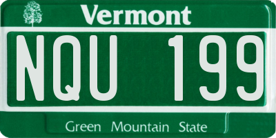 VT license plate NQU199