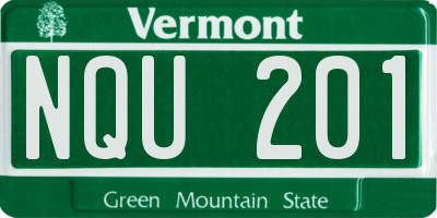 VT license plate NQU201