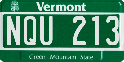 VT license plate NQU213
