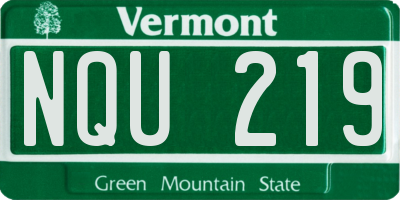 VT license plate NQU219