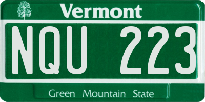 VT license plate NQU223