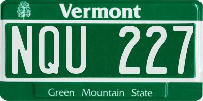 VT license plate NQU227