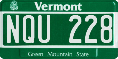 VT license plate NQU228