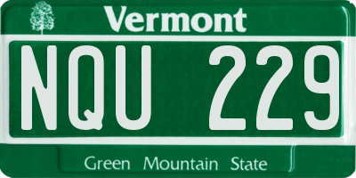 VT license plate NQU229