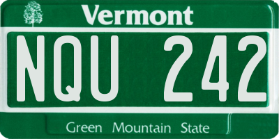 VT license plate NQU242