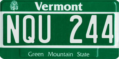 VT license plate NQU244