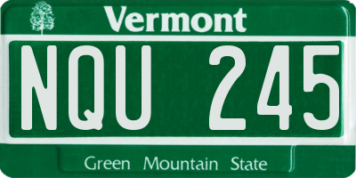 VT license plate NQU245