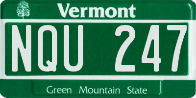 VT license plate NQU247