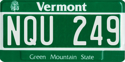 VT license plate NQU249