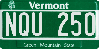 VT license plate NQU250