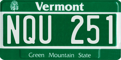 VT license plate NQU251