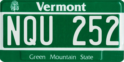 VT license plate NQU252