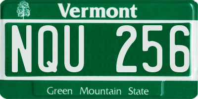 VT license plate NQU256