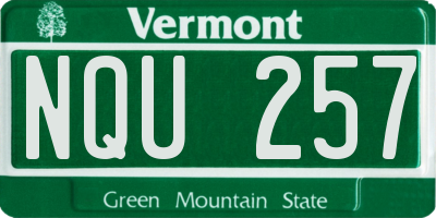 VT license plate NQU257