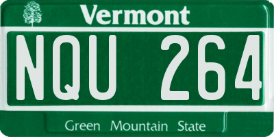 VT license plate NQU264