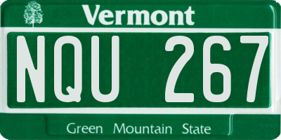 VT license plate NQU267