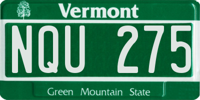 VT license plate NQU275