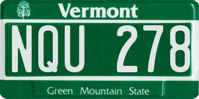 VT license plate NQU278