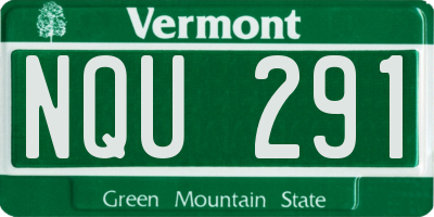 VT license plate NQU291