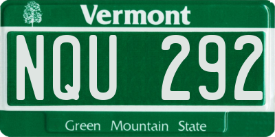 VT license plate NQU292