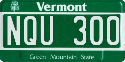 VT license plate NQU300