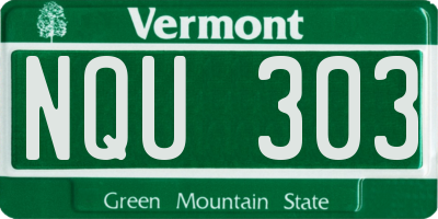 VT license plate NQU303