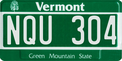 VT license plate NQU304