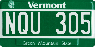 VT license plate NQU305