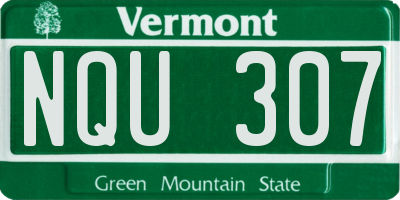 VT license plate NQU307