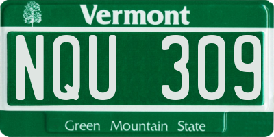 VT license plate NQU309