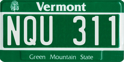 VT license plate NQU311