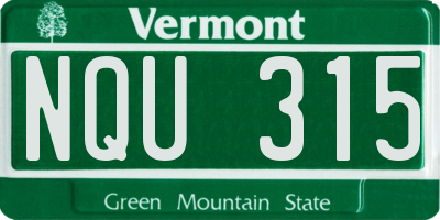 VT license plate NQU315