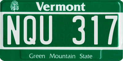 VT license plate NQU317