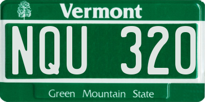 VT license plate NQU320